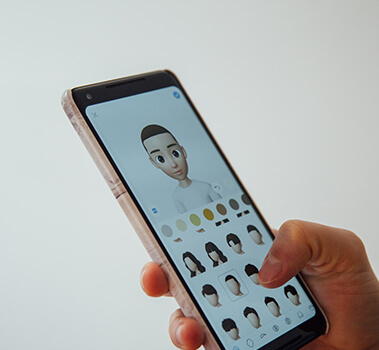 choosing emoji on a mobile